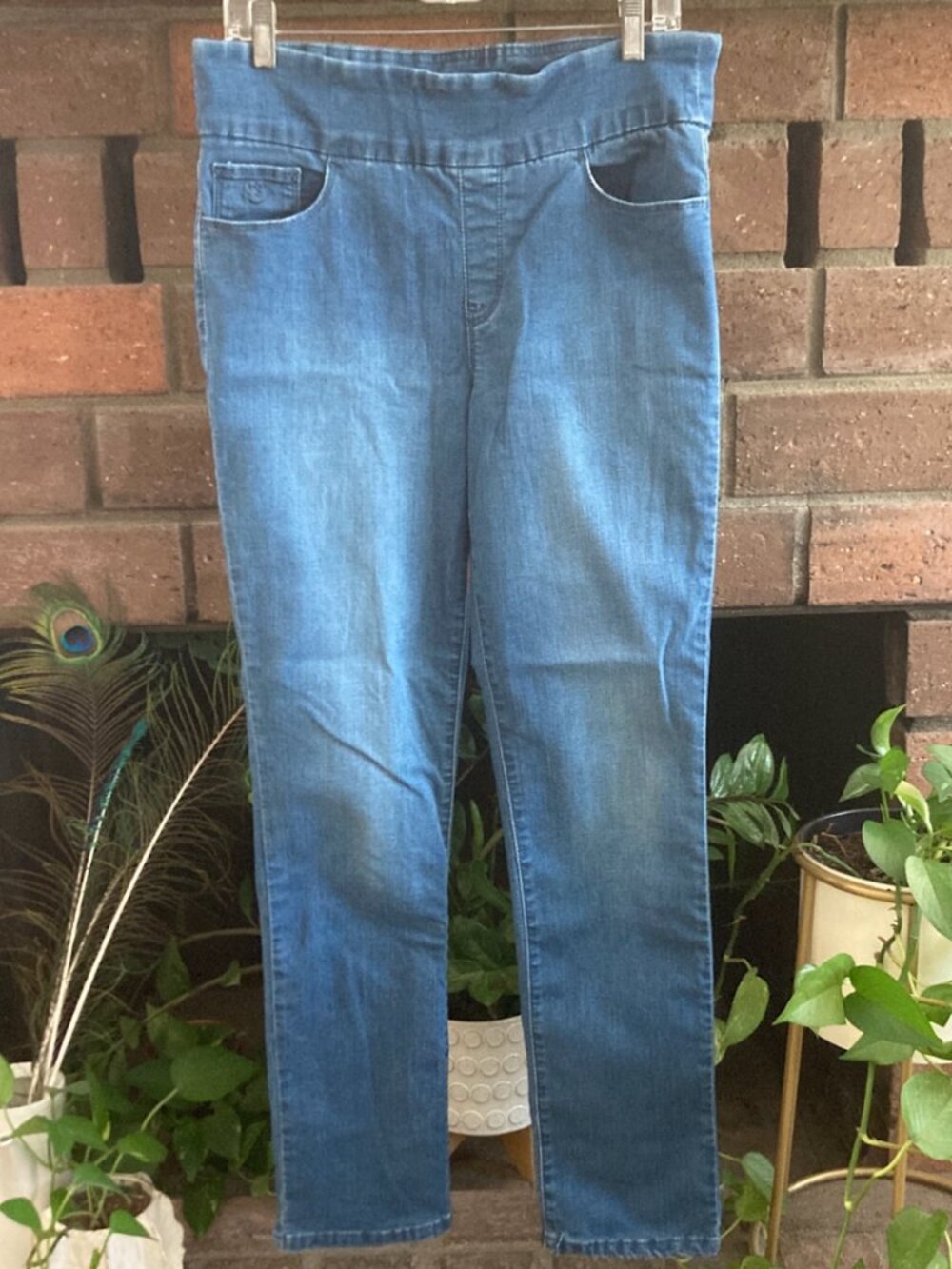 Gloria Vanderbilt Amanda Womens High Rise Pull on Jeans / Size 10